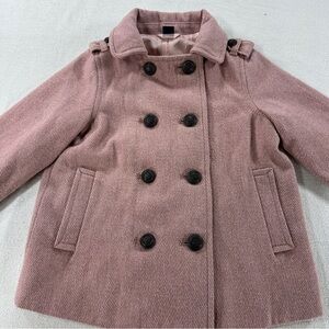 Baby Gap Light Pink Wool Tweed Jacket Button Closure Sz 4 Years